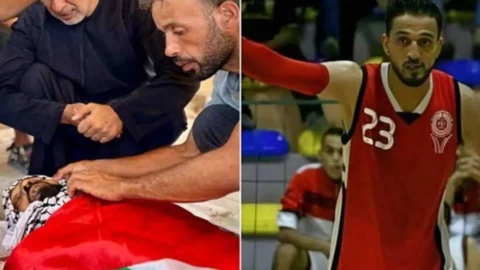 استشهاد نجم كرة السلة الفلسطيني محمد شعلان أثناء تأمين الغذاء والدواء لأطفاله