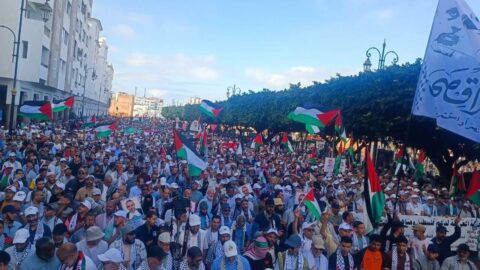 مسيرة شعبية حاشدة بالرباط في الذكرى الثانية لـ”طوفان الأقصى”