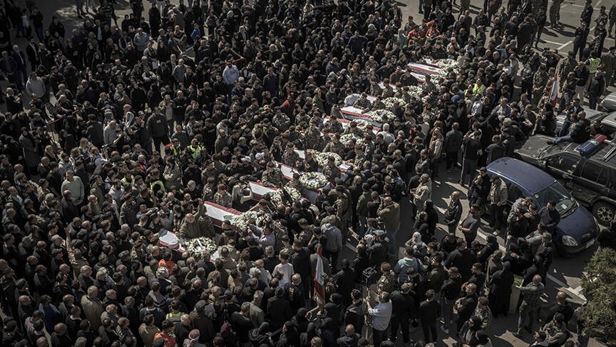 لبنان تشيع 13 عنصرا بأمن الدولة اغتالهم الاحتلال الإسرائيلي