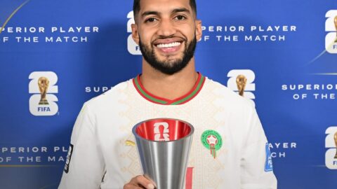 الصيباري يفوز بجائزة رجل المباراة أمام اسكتلندا