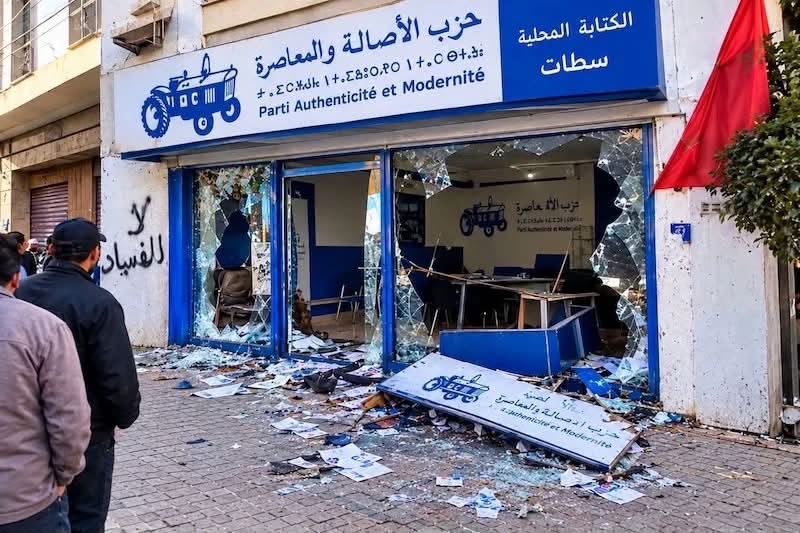 تحقيقات في تخريب مقر “البام” بسطات