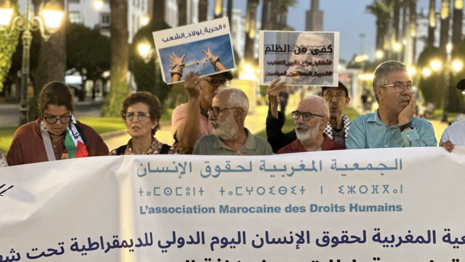 عشية الانتخابات.. حقوقيون يحتجون أمام البرلمان ويطالبون بالديمقراطية وحرية المعتقلين